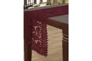 Leaf Burgundy Lace Table Runner 40 x 135 cm