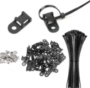 ✨ 60 Set Cable Zip Tie Mounts Kit Black 6" Zip Ties, Black Cable Tie Base and Ta