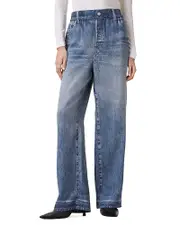 Allsaints Tyler High Rise Illusion Jeans in Mid Indigo