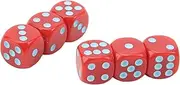 POENVFPO 16 Mm Rounded Corner Cubes Easy Comfortable Feeling for Board Games, 20PCs (Red Blue Dots)