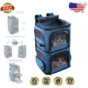 Double Pet Carrier Backpack for 2 Cats or Medium Dogs - Breathable & Lightweight