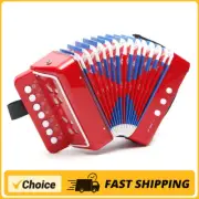 KKMOON Kids Accordion Mini Toy Musical Instruments 7 Keys Button Pink Rose Red W