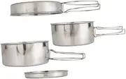 CAXUSD Outdoor Camping Cookware Set Stainless Steel Portable Cookware Kit Bowl Plate for Hiking Car Hiking