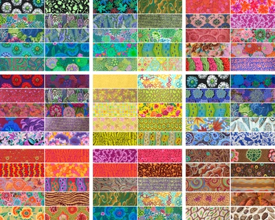 Kaffe Fassett Designer Cotton Mix & Match 10 of 5" x 5" Charms - All Colours