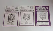 Pretty Punch Hot Iron Transfer Pattern Lot x3 806, 406, 1065 Tiger Dog Fish NEW