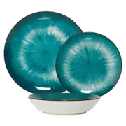 Alex Liddy Eden Porcelain 12-Piece Dinner Set Teal - Robins Kitchen