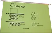 Rexel 78102 Multifile Plus Foolscap Suspension File, 150 Sheet Capacity, 15 mm V-Base Manilla, Pack of 20, Green
