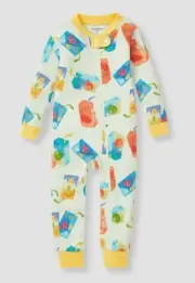NWT~ Burt Bee's sz 6-9 mths Baby Juice Box Sleeper Snug Fit Pajama's Zip up O12
