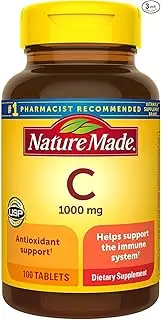 Nature Made Vitamin C 1000 mg Tablets, 100 Count to Help Support the Immune System