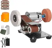 Mini Belt Sander, Low Noise Electric Knife Sharpener Bench Grinder Sanding Machine 7 Adjustable Speed Polisher for Metal Wood DIY Handcraft, Tool & Knife Sharpening