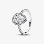 *BRAND NEW* Pandora Timeless Sterling Silver Sparkling Pear Halo Ring 193012C01
