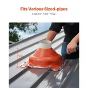 2 Pcs Metal Roof Pipe Flashing Boot Fit 160-300 mm Pipe High Temp Silicone