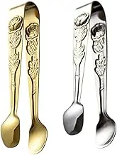 NOLITOY Stainless Steel Food Tongs Ice Grid Mini Clips for Ice Cube Sugar Bread Daily Serving Utensils