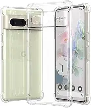 [USTIYA] Case for Google Pixel 7 Clear TPU Four Corners Protective Cover Transparent Soft