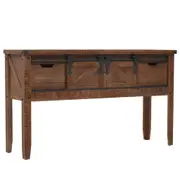 Console Table Solid Fir Wood 131x35.5x75 cm Brown vidaXL