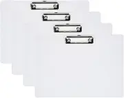 uxcell 8.86 x 12.4 Inch Clipboard Landscape, 4 Pack A4 PP Plastic Office Clipboards Low Profile Clip for Office Drawing Sketching, White