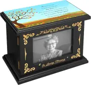 Cremation Urn for Ashes Adult Male Female, Wooden Urn Box and Casket for Human A