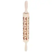 Wood Clay Roller Texture Rolling Heart Emboss Beech 43cm x 5cm