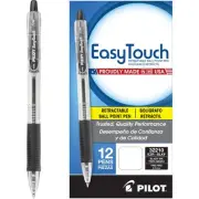 PILOT EasyTouch Refillable & Retractable Ballpoint Pens, Fine Point, Black Ink,