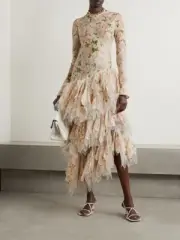 Zimmermann Natura Feather Midi Dress - New With Tags- RRP$3,950 AUD