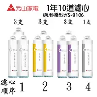 在飛比找鮮拾優惠-【元山牌】YS-8106RWF淨飲機專屬(10道濾心組合)