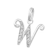 Silver Letter W Charm