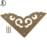 Bronze 5 Pcs Corner Protector Antique Style Case Box Pure Brass Cloud Shaped