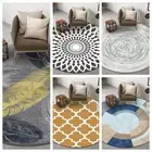 Living Room Round Carpet Ins Style Visual Abstract Mat Printed Coffee Table Pad