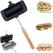 Breakfast Sandwich Maker - Hot Dog Toaster - Egg Panini Press Pan - Nonstick Sandwich Skillet with Removable Handle