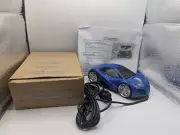 Blue Cruising Car Wired USB Computer Mouse with Box and Instructions