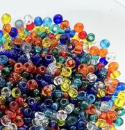 SIZE 8/0 ~ Trans MULTI COLOR MIX ~ 28 Grams ~ LOOSE GLASS SEED BEADS LOT
