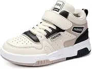 [Gemzon] Trainers Boys Indoor Shoes Girls Kids Tennis Non-Slip Leisure Shoes Kids Boys Girls Trainers Size 27-38, Beige-Black, 34 EU