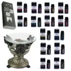 Oil Burner Set + 14 Essential Oils Scents + Tealight Candles - Mystical Cat