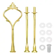 4 Sets Cake Tray Stand Handle Plate Hardware Fitting, 3-Tiers Crown Gold