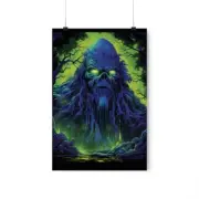 Swamp Thing Trippy Blacklight Design Premium Matte Vertical Poster