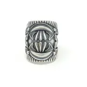 Derrick Gordon Navajo Sterling Silver Handmade Ring Concho Style Saddle Band