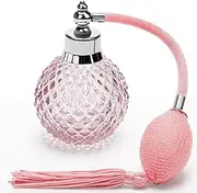 Coolrunner Crystal Art Vintage Style Refillable Perfume Atomizer Long Spray Bottle 100ml (Pink)
