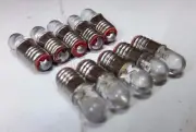 10x 12V E5 LES Yellow LED Miniature Filament Screw Dolls House Light Bulbs