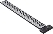 Portable Electric 88 Keys Roll Up Piano Multifunction Digital Piano Keyboard Built-in Speaker Rechargeable Lithium Battery Reverberation BT Function Flexible Silicone Piano Keyboard