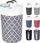 Laundry Hamper Bag Washing Bin Clothes Bag Waterproof Travel Family Grey 82L