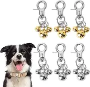Jesiah 6Pcs Cats Bells for Collars,Triple Adder Bell Pendant Extra Loud Dog Cat Collar Charms, Pet Bells for Decoration Training Key Rings Gift Necklace Anti-Lost Silver and gold