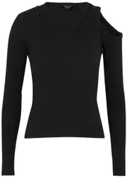 A.W.A.K.E Mode Asymmetric Layered Stretch-cotton top - Black - M (UK12 / M) M (UK12 / M)