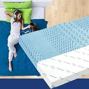 Single Size Memory Foam Mattress Topper 10cm, 7 Zone Design Cool Gel Infused with Removable Cover Beddings Bed Mat Pad