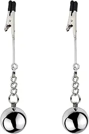 HCUDFN BDSM Nipple Clamps for Women Stainless Steel Nipple Clamps with Weighted Balls SM Labia Clamps Adjustable Sex Toys for Women(C)