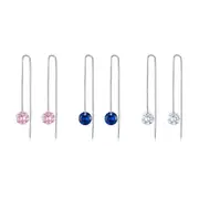 Sterling Silver Cubic Zirconia Threader Hypoallergenic Earrings