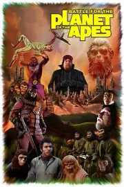 battle for the planet of the apes a5 original print.artwork by paul winters