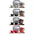 Travel Tea Set Teapot and Cup Set with Portable Bag Glass Teapot Infuser Small