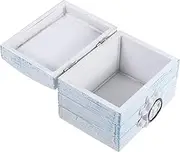 Angoily Ocean-inspired Decorative Wooden Box Small Nautical Storage Chest for Jewelry Coastal Home Decor Antique Style