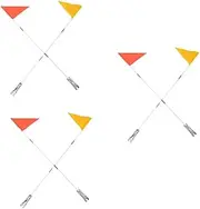 YARNOW 3sets Bike Flags Mount Kit Fiberglass Pole Child's Bicycle Trailer and Adult Vehicle Safety Flags 2pcs*3