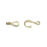 10 Gold Brass 12x7mm Hook and Eye Beading Clasps Connectors Bead Findings